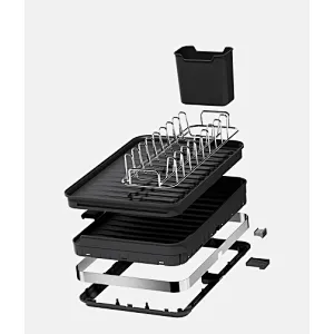 Folding Dish Drainer Rack, Small Capacity Dish Drying Rack with Tray and Dish Drainer for Kitchen, Any Color Tray and Tool holder, Modern Design, 1 Layer, Simple Style