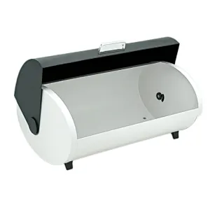 Kitchen Bread Bin, Storage basket, Food case 2022, Carbon Steel, Bamboo Lid, Rectangle, Modern Designe, White Black Grey, Any Color
