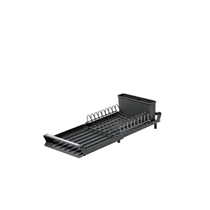 Folding Dish Drainer Rack, Small Capacity Dish Drying Rack with Tray and Dish Drainer for Kitchen, Any Color Tray and Tool holder, Modern Design, 1 Layer, Simple Style