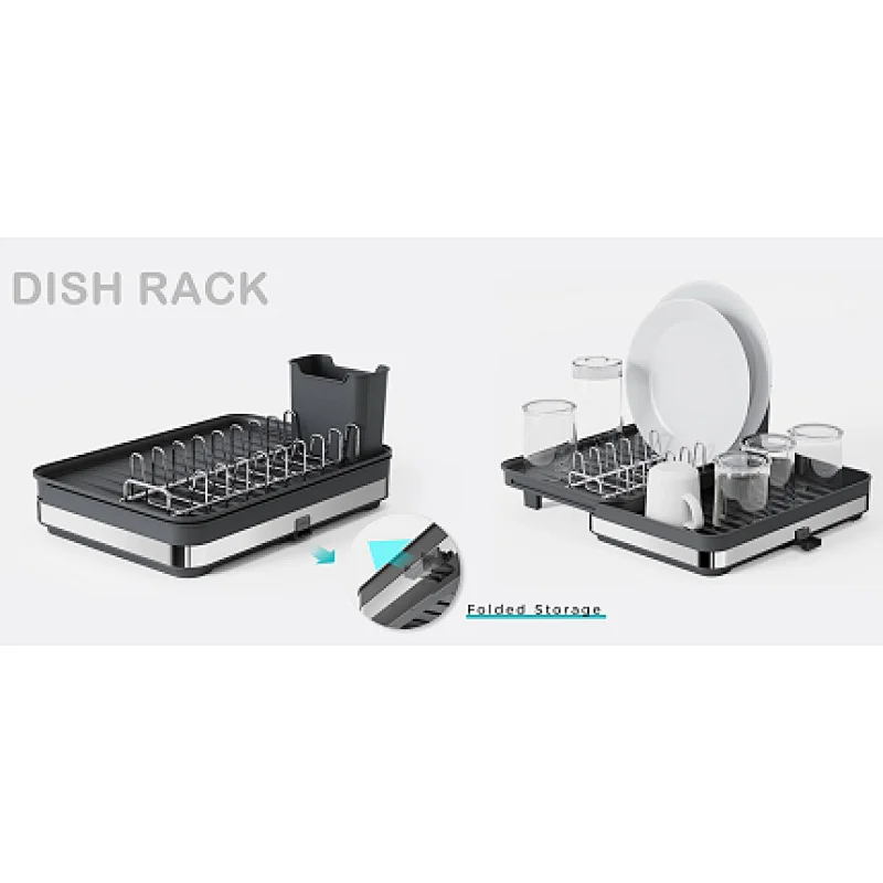 black dish rack with tray