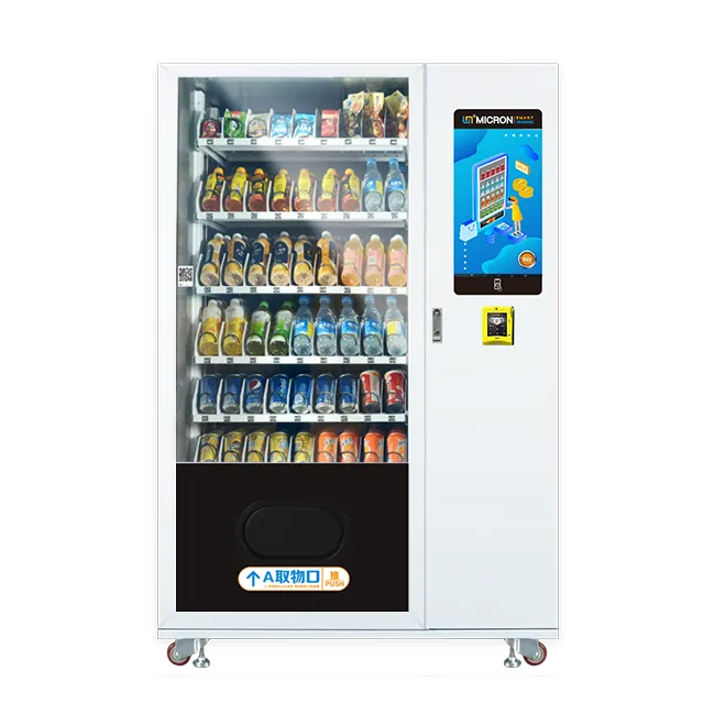 Micron snack drink vending machine with touch screen