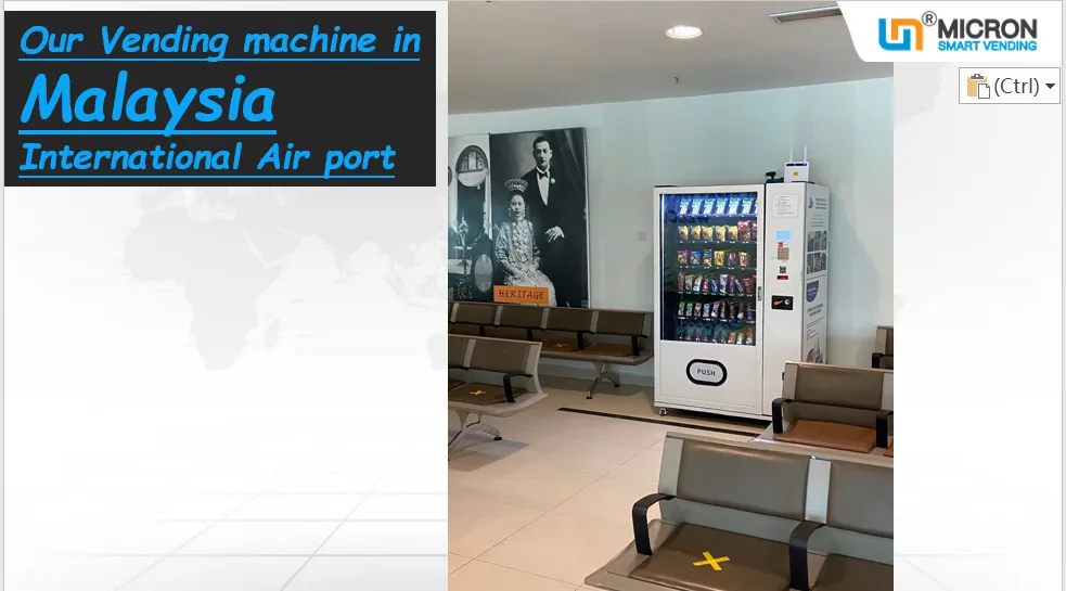 smart snack and drink vending machine in Malaysia international airport