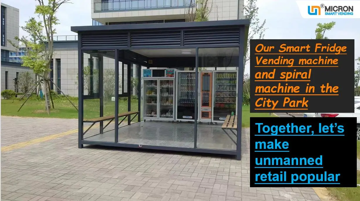 double combo vending machine for meals and snacks in the city park