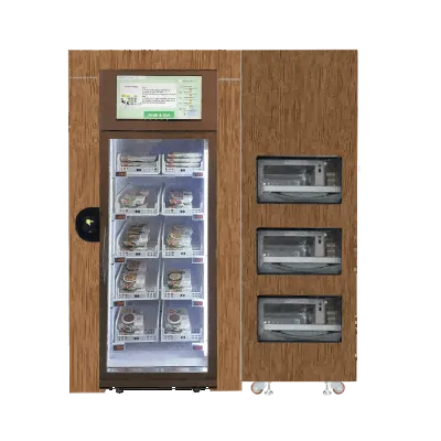 smart fridge vending machine with built-in microwave for prepared food, ready meals, frozen food...