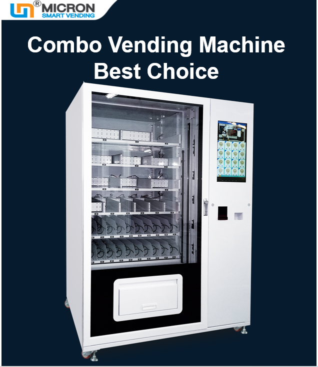 Smart snack and drink combo vending machine with card reader and coin mesh, accept customize