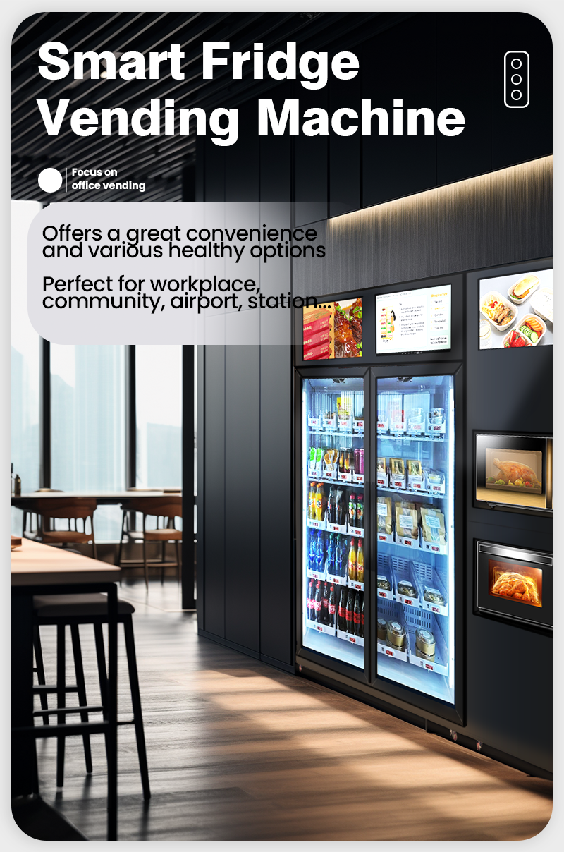 Food Vending Machine for Ready Meals with Microwave Ovens