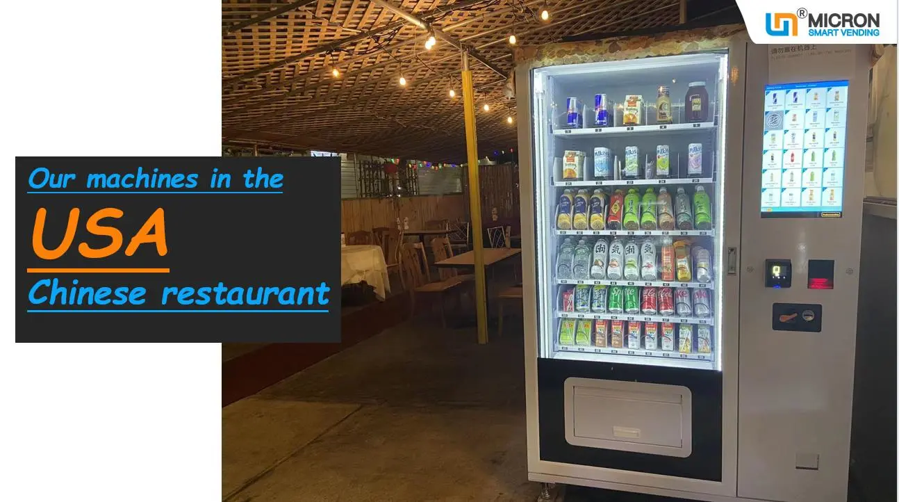 traditional keypad snack drink vending machine in the USA