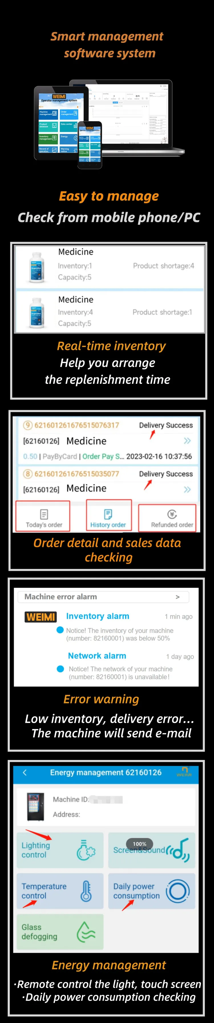 smart operating system for OTC medicine vending machine 24 hours self-service pharmacy easy to manage