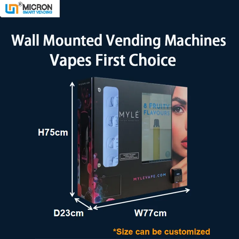 Wall mounted touch screen mini vending machine for vape tissue condom e-cigarette with age checker
