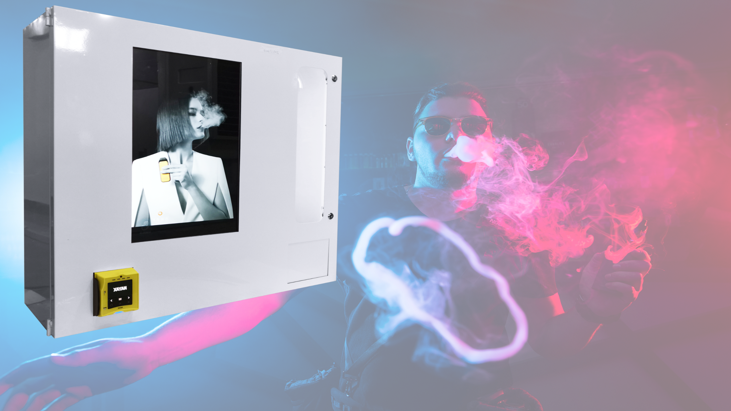 E-cigarette vending machine can be hung on the wall in the club mini vending machine for sale