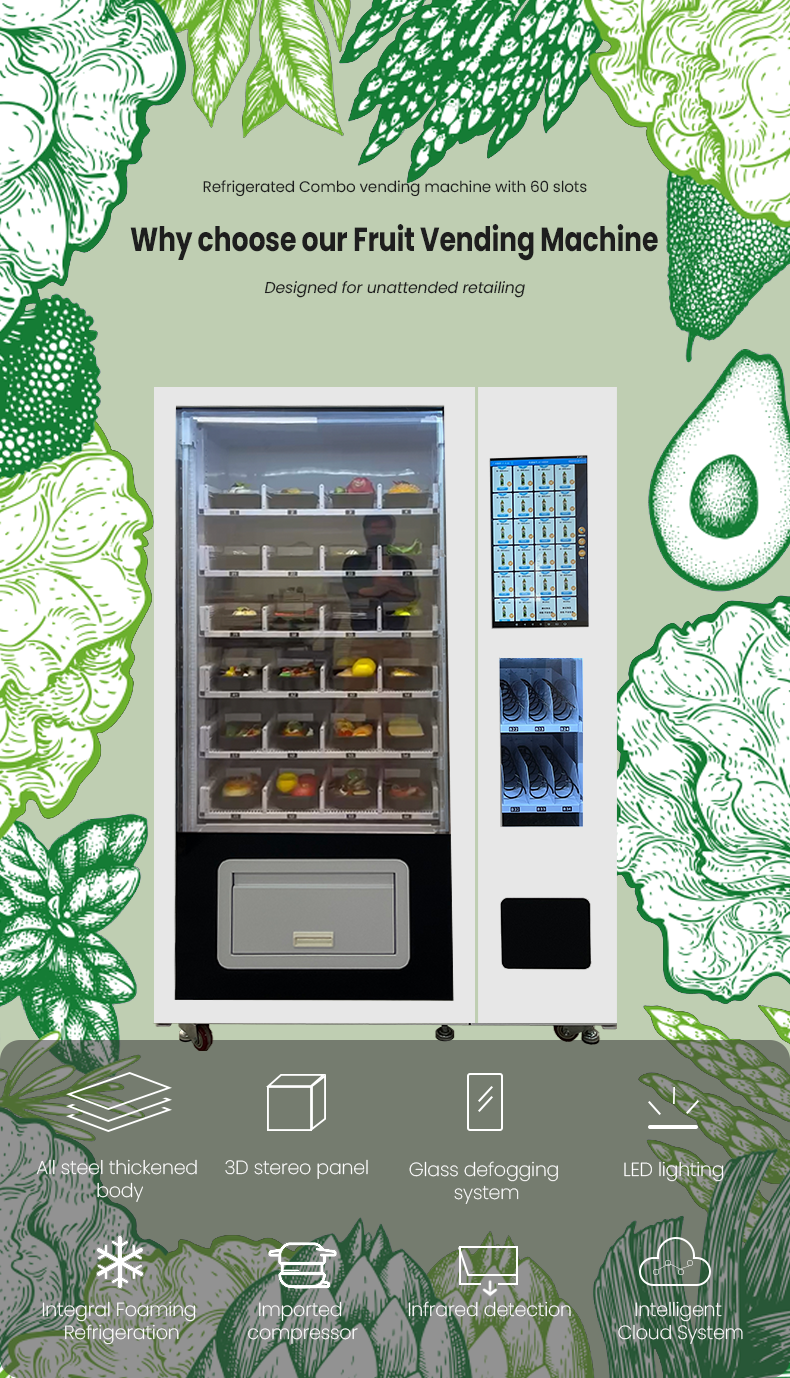 Fresh Fruit Dessert Salad Vending Machine with Lift