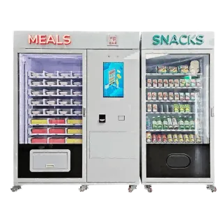 combo vending machine with built-in microwaves for meals, snacks, drinks...