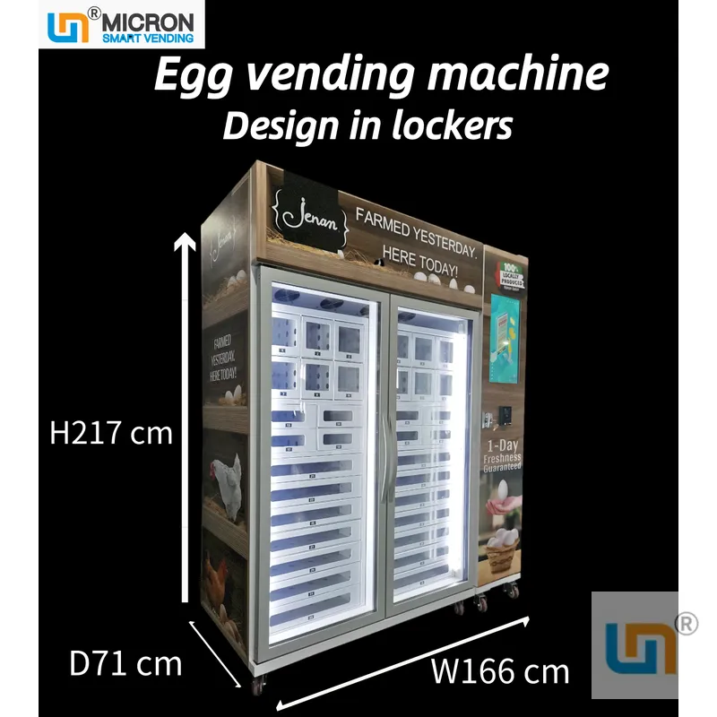 Egg Cooling Locker Vending Machine with 22-inch Touchscreen and Card Reader