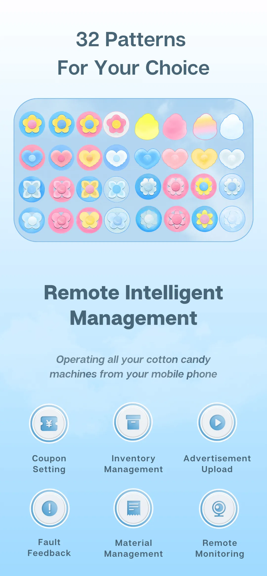 Affordable Profitable Automatic Cotton Candy Vending Machine Candy Floss Machine for Sale 32 patterns of cotton candy for your choice