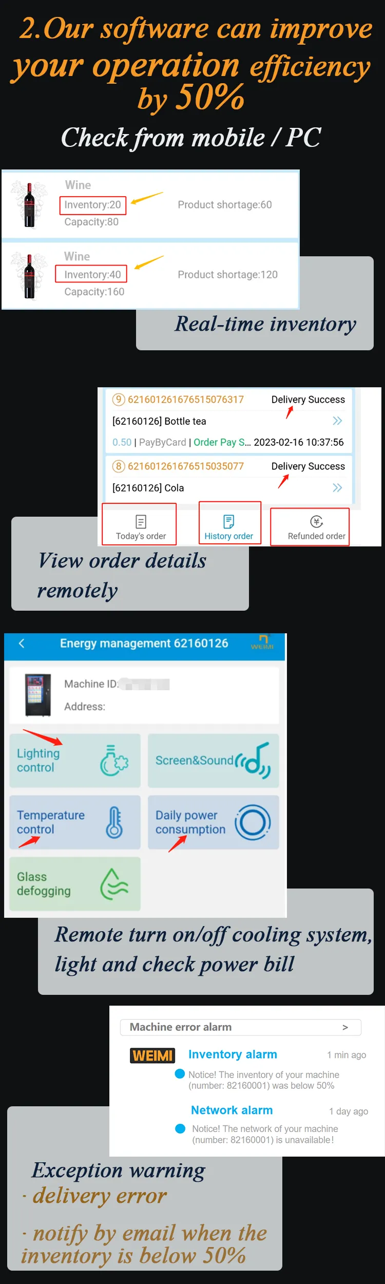 elevator beer vending machine with smart operating system
