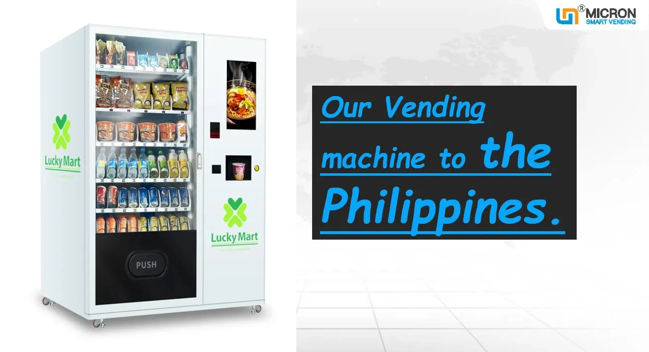 Philippines cup noodle ramen vending machines with a built-in hot water dispenser for selling cup noodles, ramen and cereal