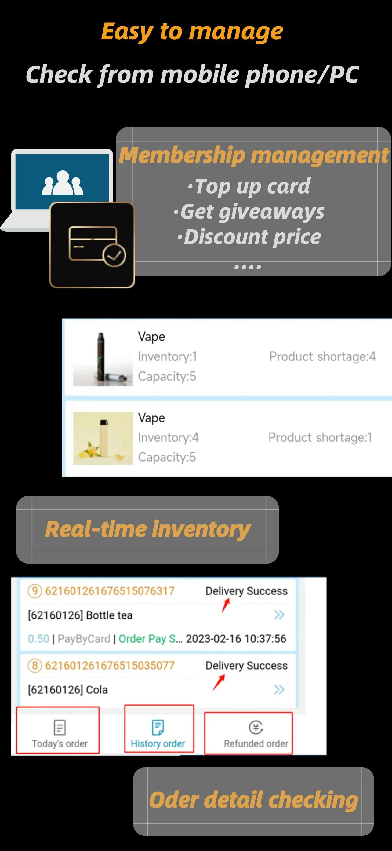 Micron full screen vending machine easy to manage