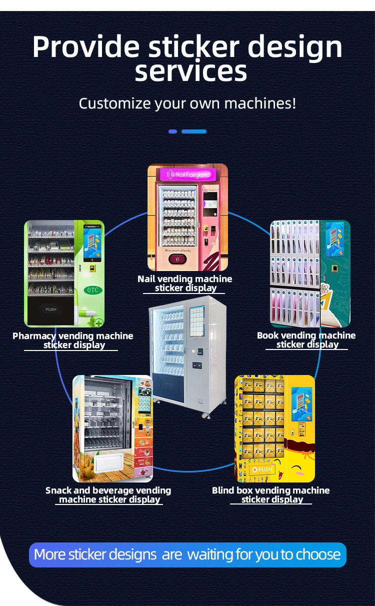 customized stickers for Big Capacity Snacks Drinks Combo Vending Machine