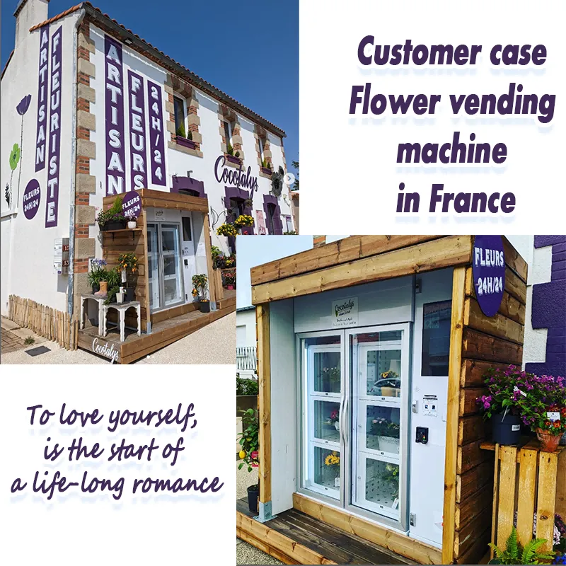 free-match locker vending machine for selling fresh flowers in France