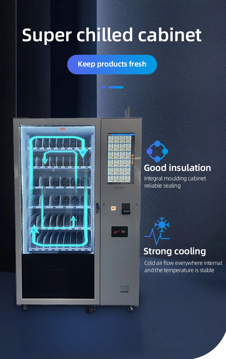 Big Capacity Snacks Drinks Combo Vending Machine strong cooling keep products fresh