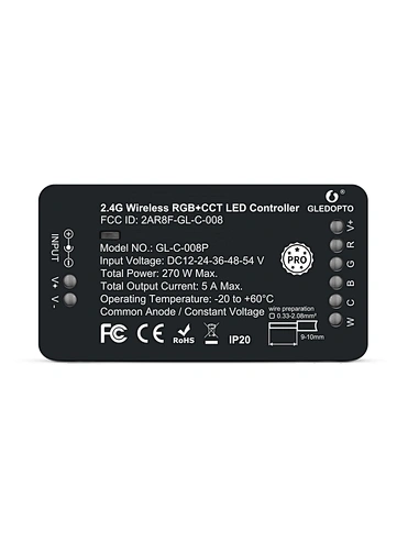 DC12V - 54V Gledopto Pro Edition ZigBee Smart LED Controllers CCT Dimmable RGB LED Controller RF WiFi LED Controller RGBCCT 270W