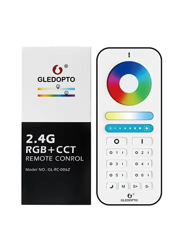 Gledopto 6-zone touch screen dimmer light remote controller for zigbee white and colour (RGB+CCT) smart lamps plus