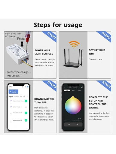 Tuya wifi led controller ww/cw