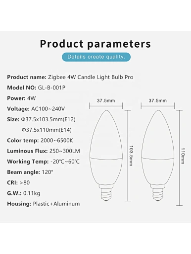 zigbee led bulb E14