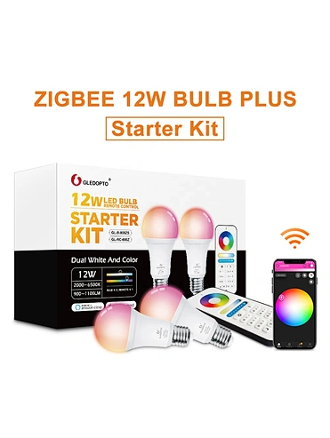 A70 60W Equivalent LED Smart Bulb Starter Kit Compatible Google Home Smart Light Starter Kits Gledopto Starter Kit LED Bulbs