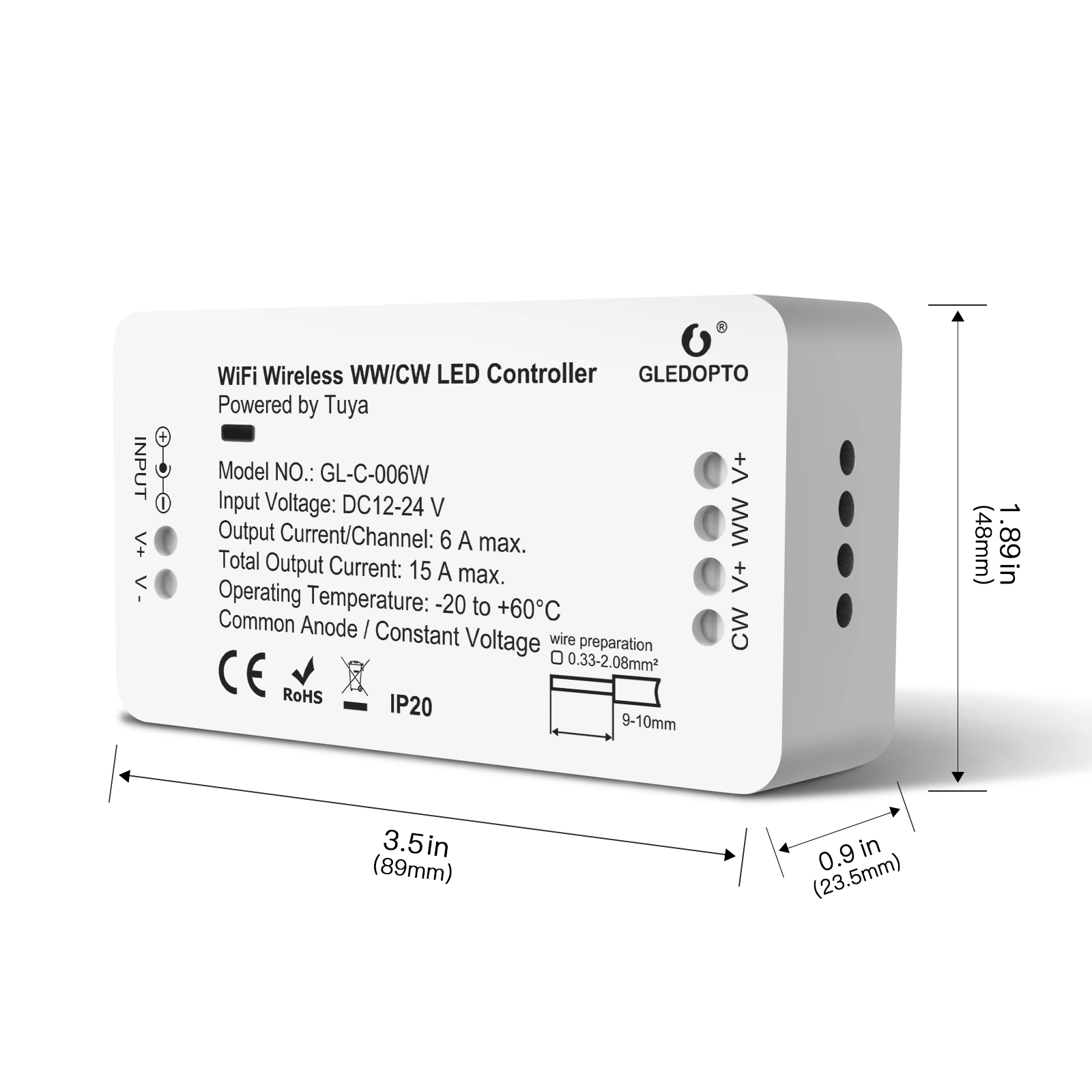 Tuya wifi led controller ww/cw