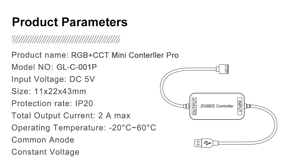 5V led strip zigbee smart control