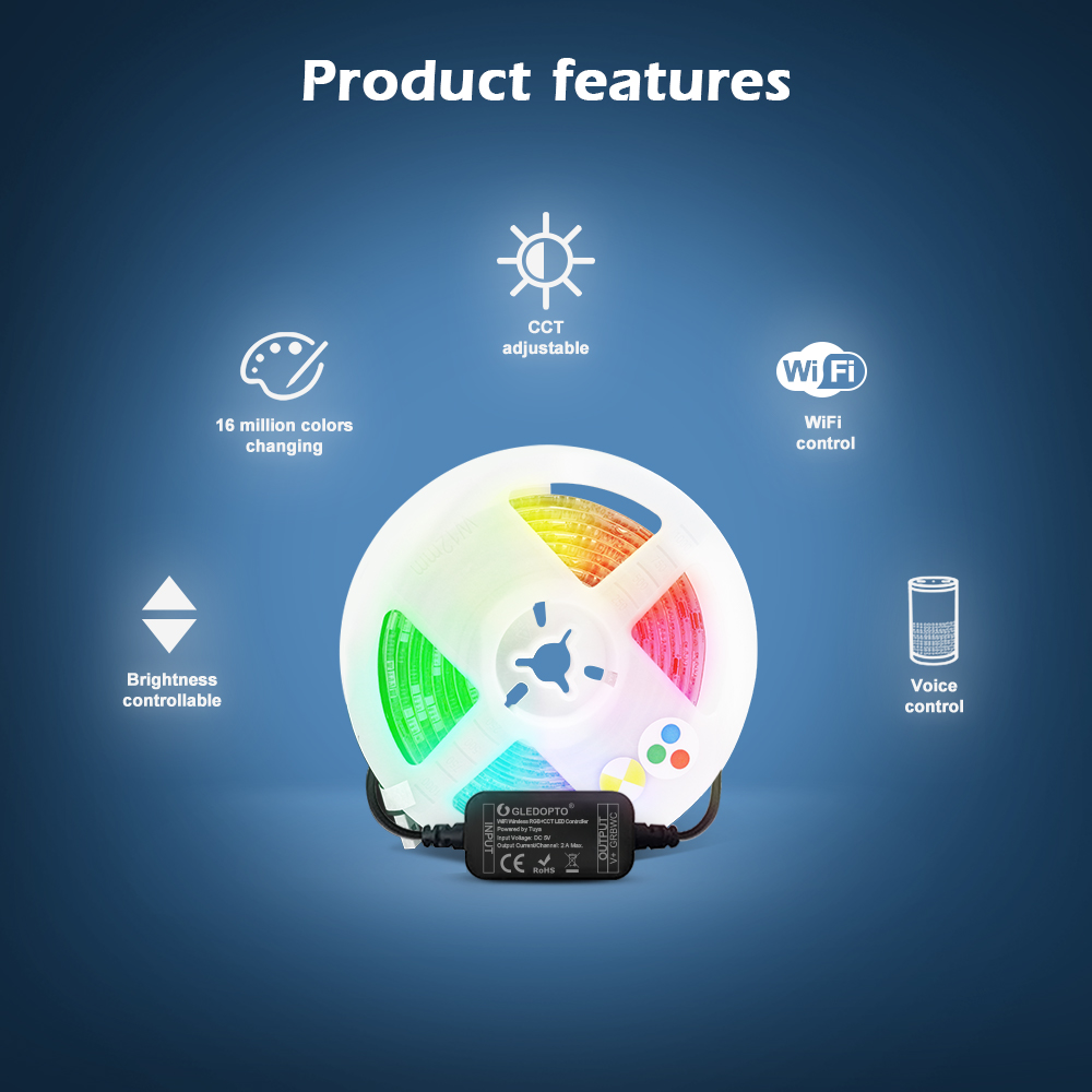 5V Mini controller Strip Light RGBW