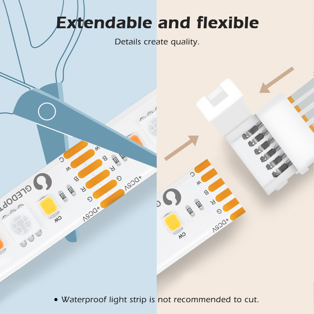 5V Mini controller Strip Light RGBW