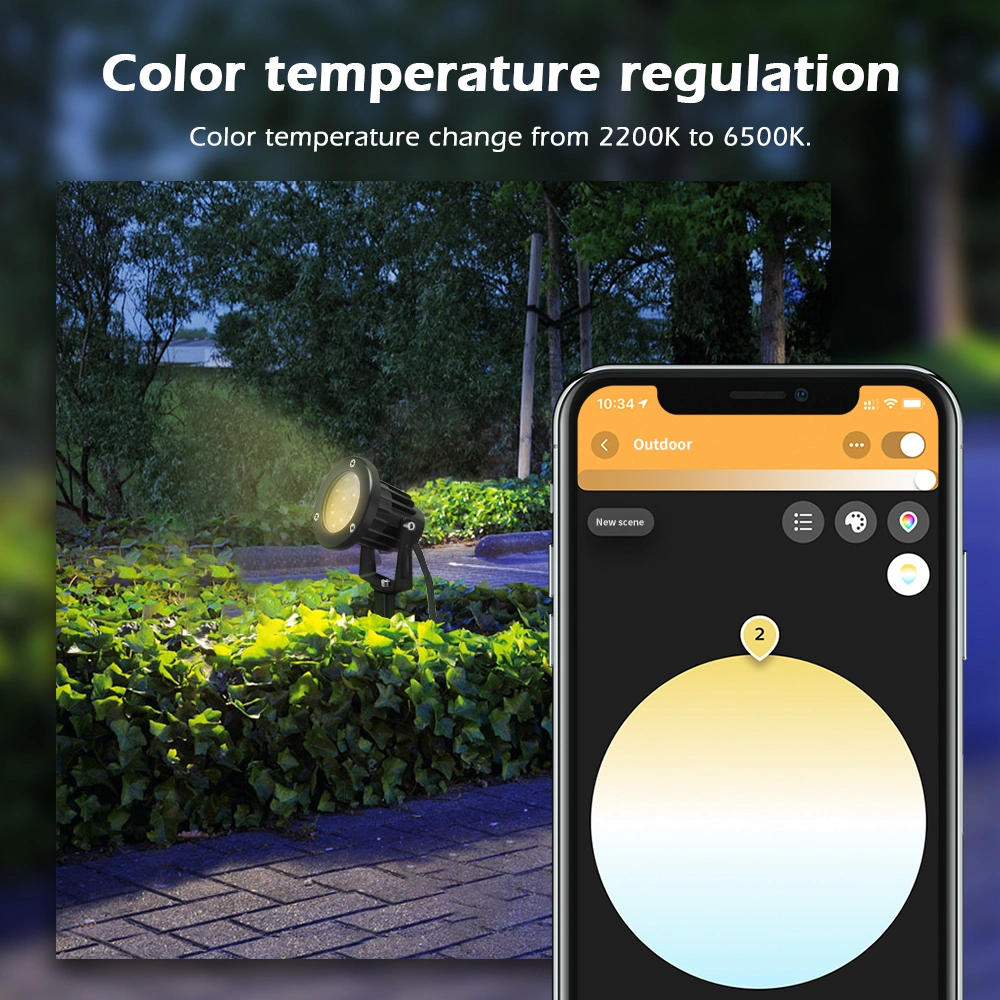 smart outdoor spotlight rgb