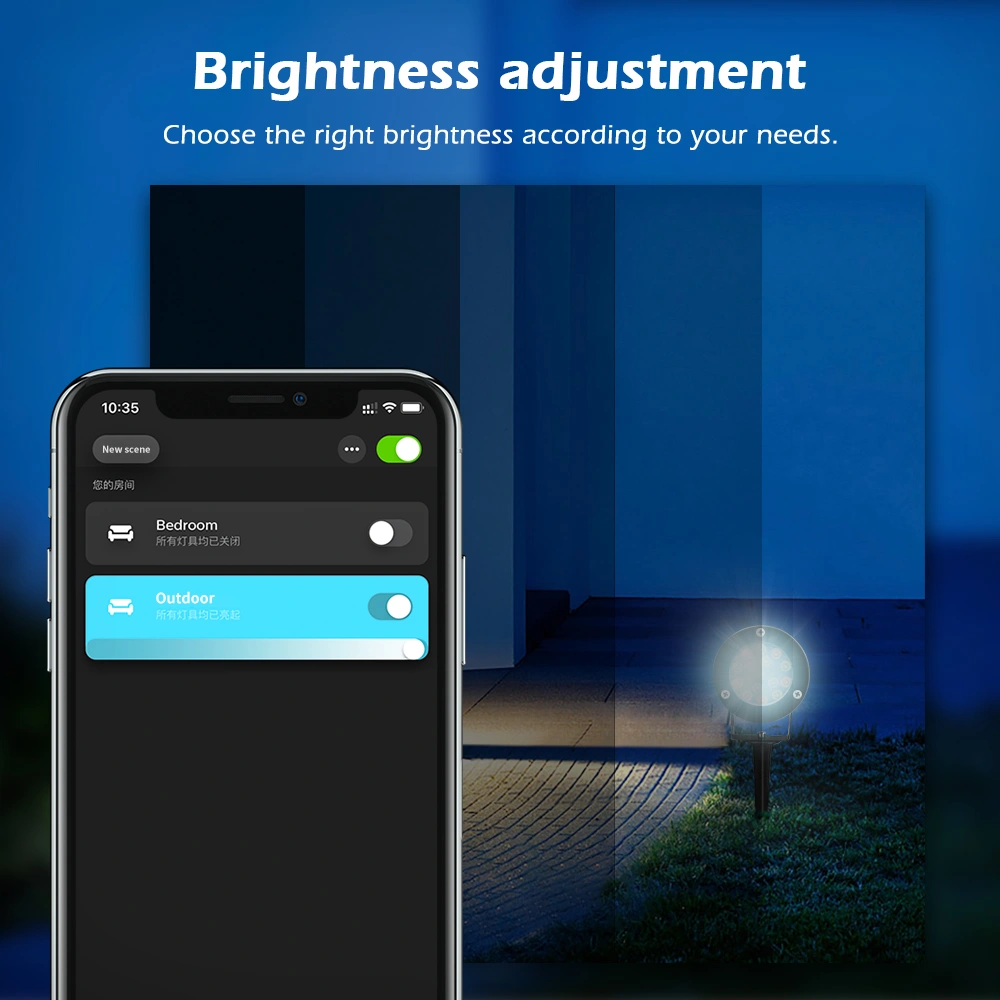 smart outdoor spotlight rgb