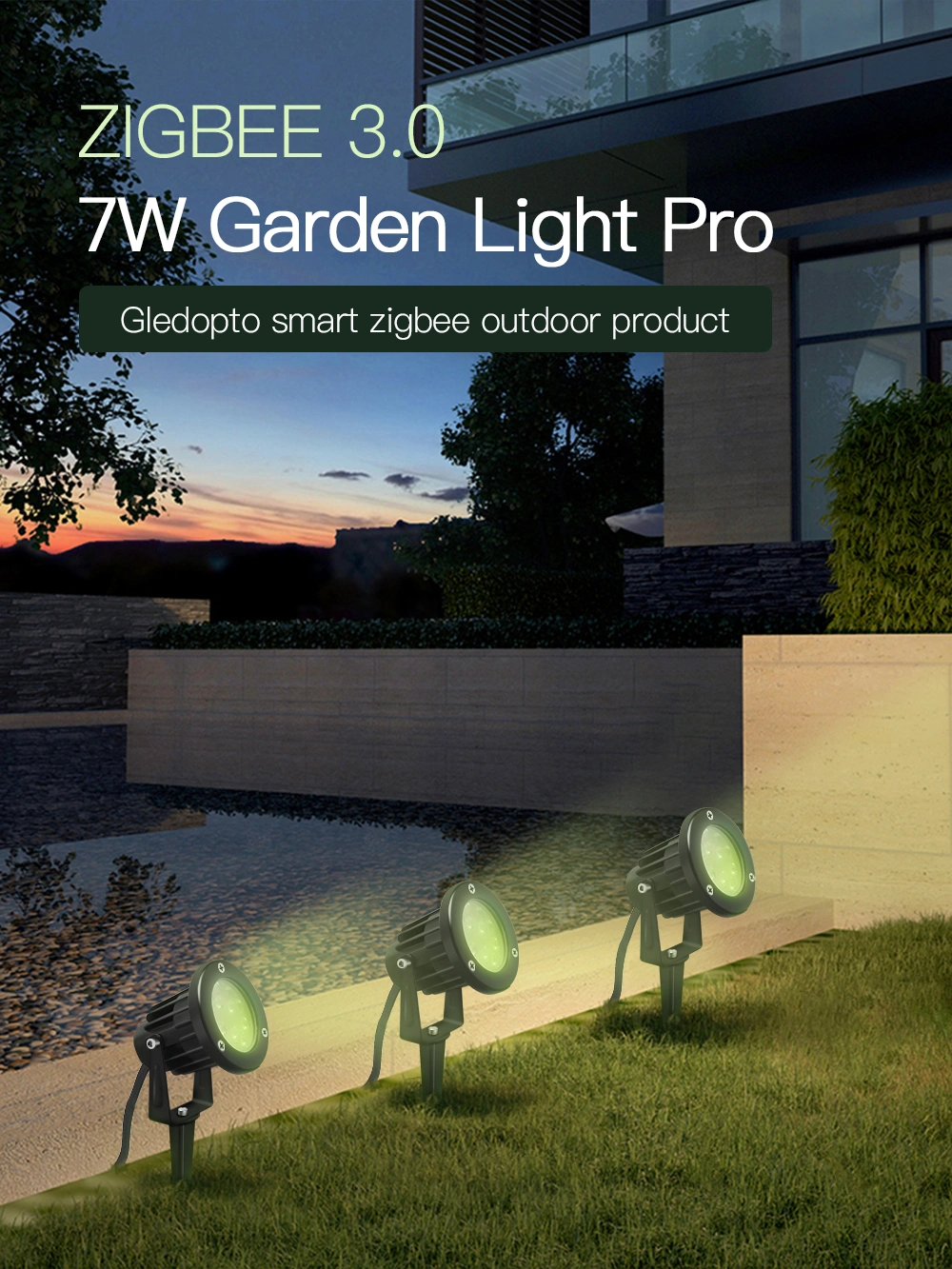 24V garden spotlight rgbw