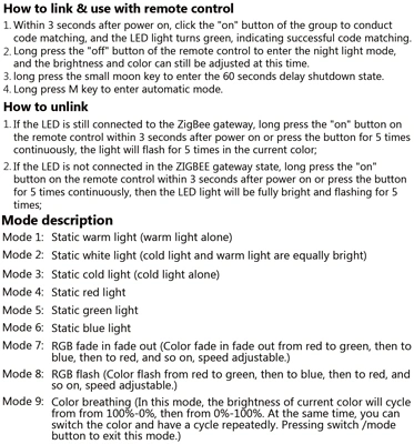 zigbee led controller RGB