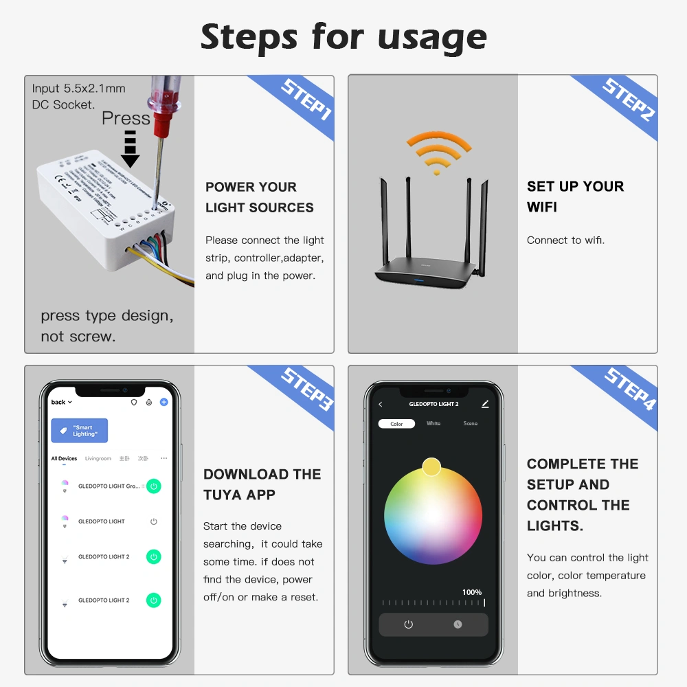 Wifi led controller dimmer
