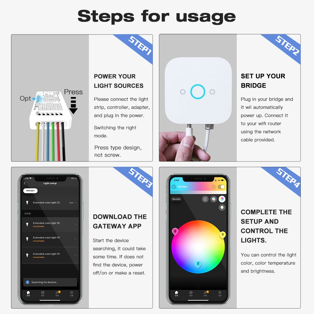 zigbee led controller rgbw