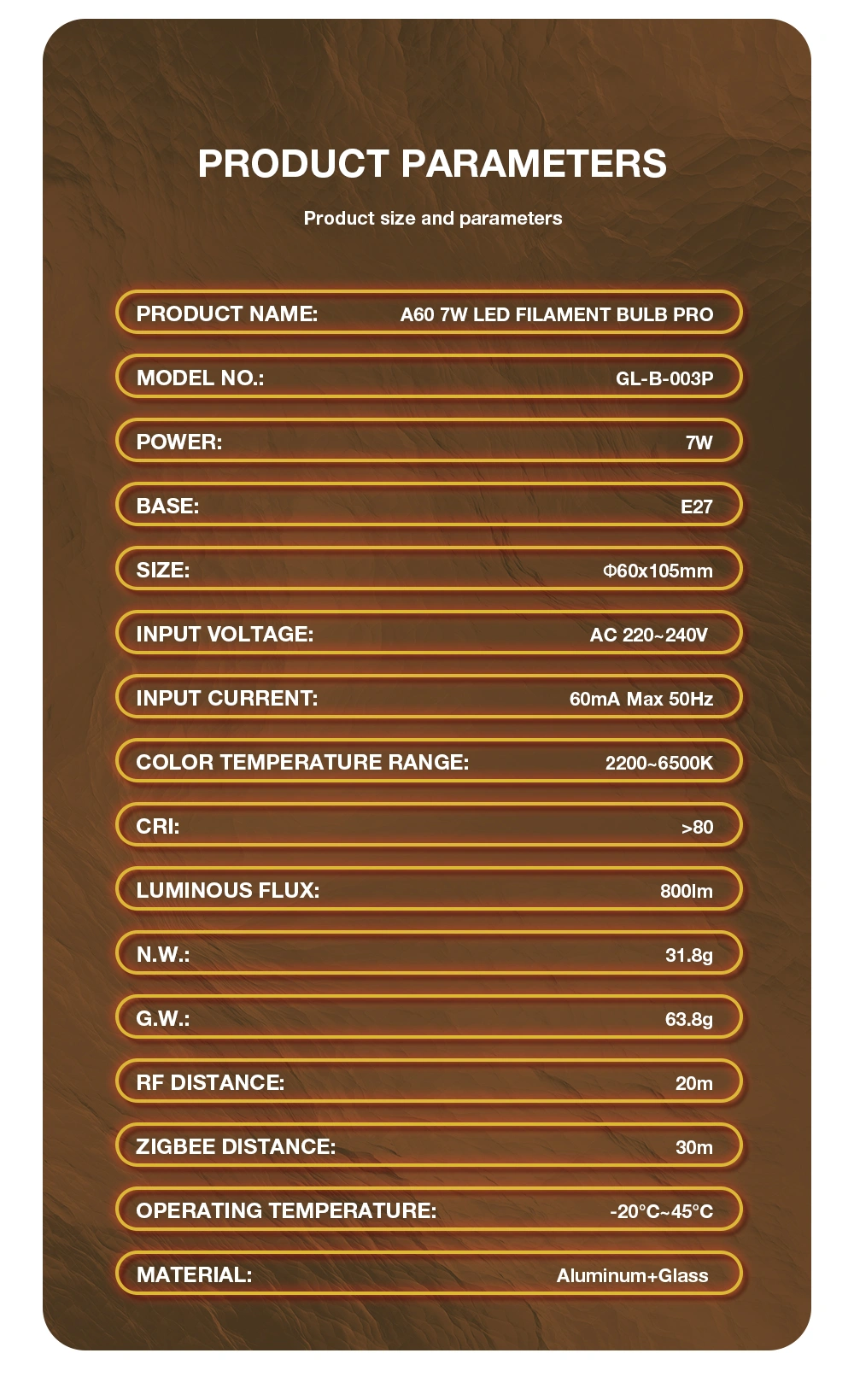 zigbee led filament bulb