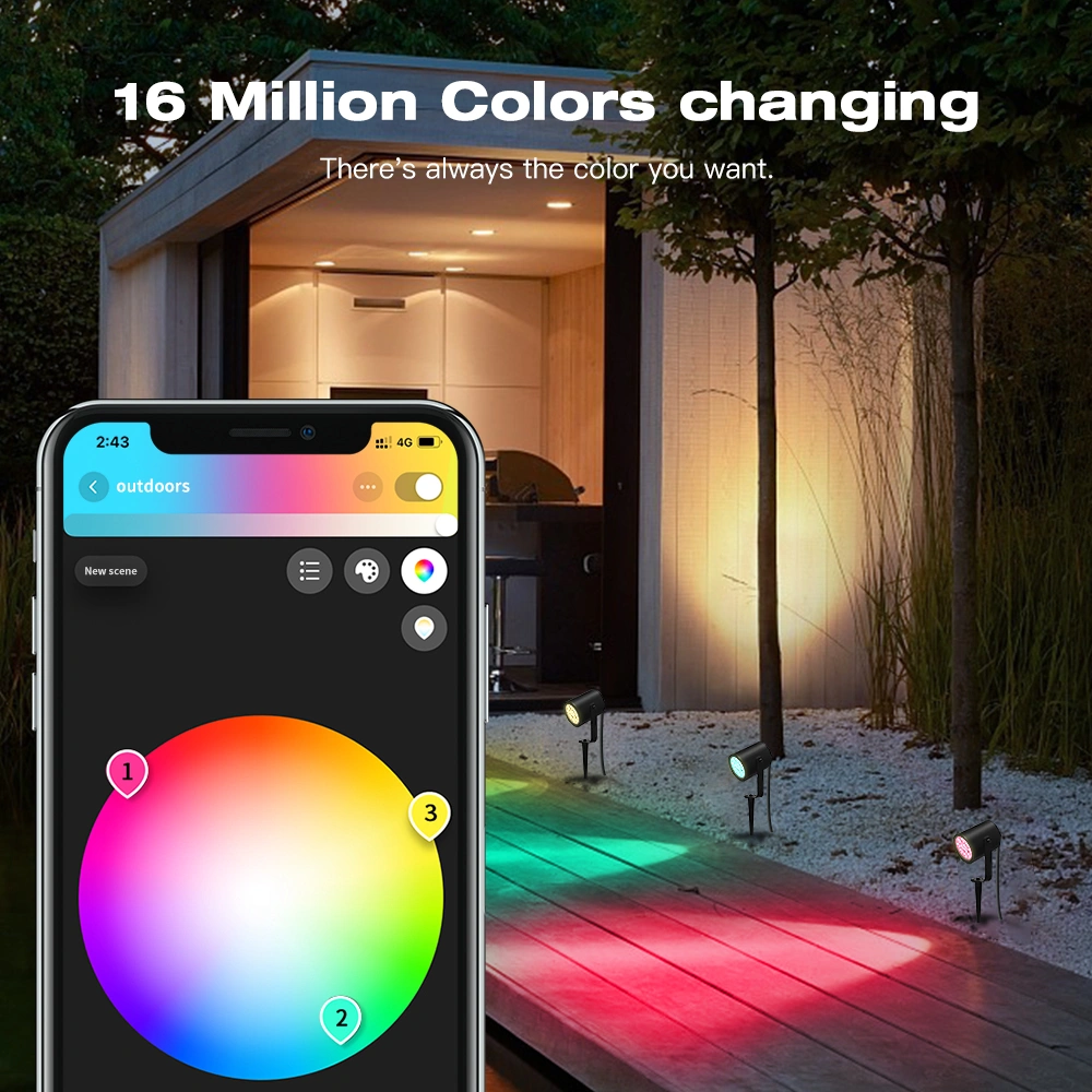 rgb outdoor spotlight