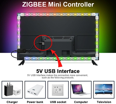 5V usb led strip rgb cct kit