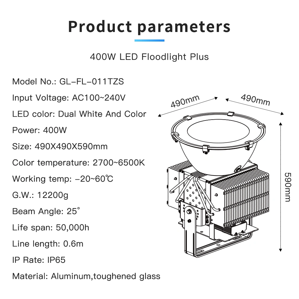 rgb led flood light 400W
