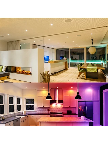 Smart lighting 6inch round ceiling panel light work with alexa, RGBCCT led 12watt pot lights