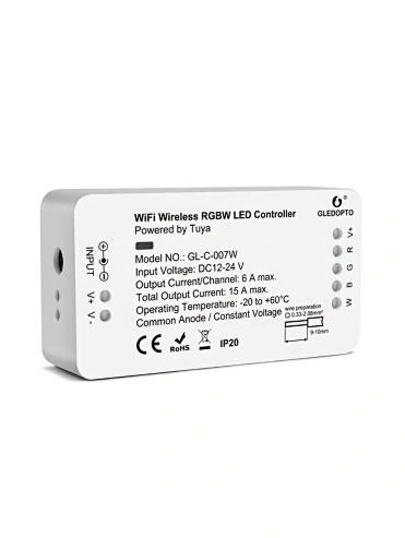 GL-C-007W Gledopto RGBW WiFi LED Controller 24V 15A RGBWW Alexa WiFi LED Controller Works with Tuya App