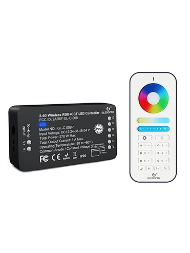 Gledopto 1ID/2ID RGB+CCT Led Controller ZIGBEE PRO DC12-54V Strip Light Controller Work with Echo Alexa Smart App RF control
