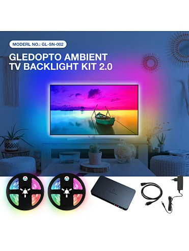 GLEDOPTO Play HDMI TV SYNC BOX Anbient TV bias lighting kit Rainbow Gradient LED Lightstrip Dimmable Smart Sound Scene Mode