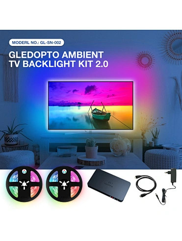 GLEDOPTO Play HDMI TV SYNC BOX Anbient TV bias lighting kit Rainbow Gradient LED Lightstrip Dimmable Smart Sound Scene Mode