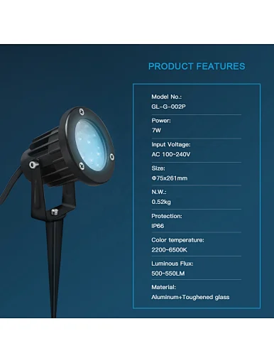 smart outdoor spotlight rgb