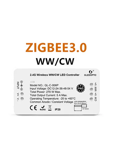 Hubitat compatible LED controller WWCW temperature adjustable 12V 24V Christmas decor lighting